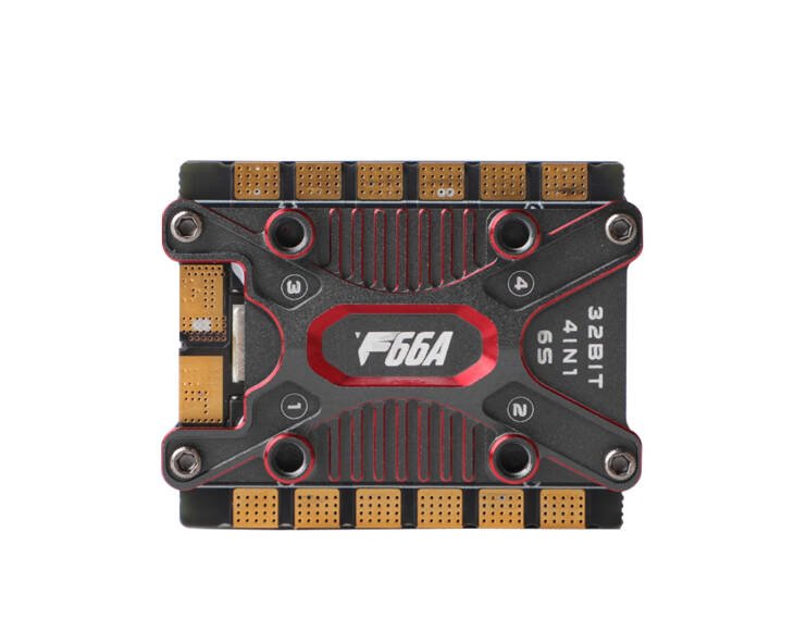 F66A Mini — 4-в-1 ESC для FPV-дронов (3–6S, 66А, 20×20 мм)