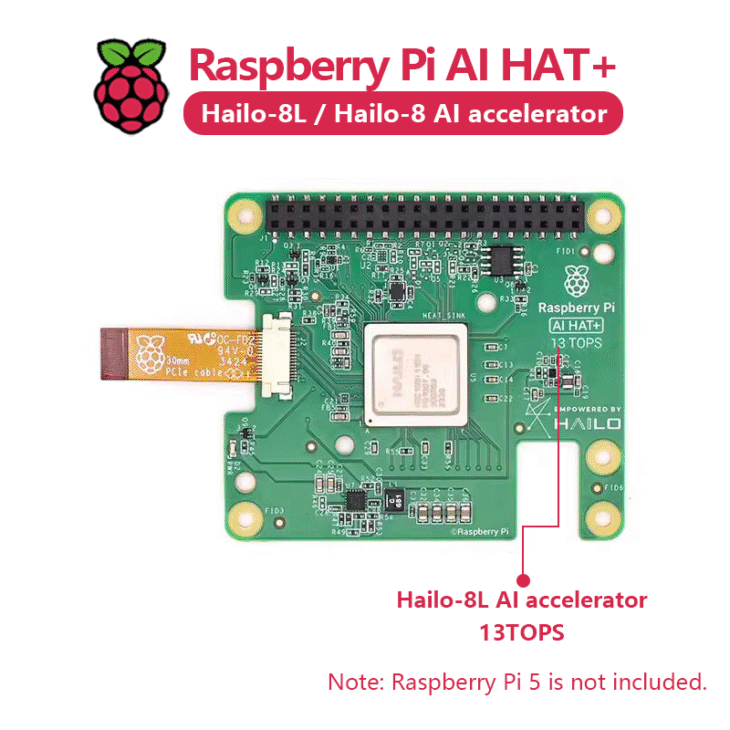 Официальный AI HAT+ для Raspberry Pi 5 с модулем ускорителя Hailo-8/8L (13/26 TOPS) — изображение 4