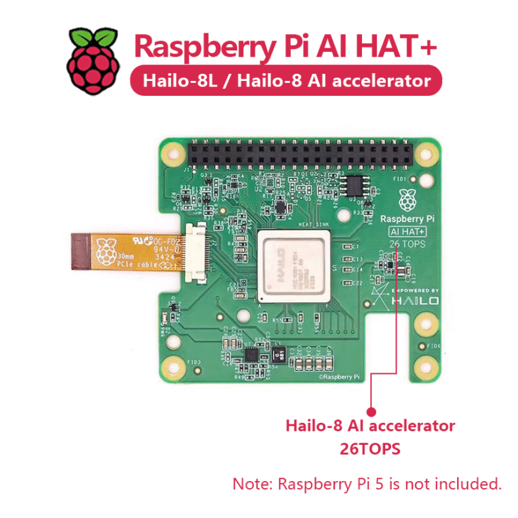 Официальный AI HAT+ для Raspberry Pi 5 с модулем ускорителя Hailo-8/8L (13/26 TOPS) — изображение 5